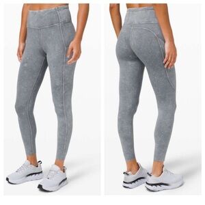 Lululemon Fast and Free High Rise Leggings Ice Dye Size 10